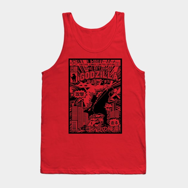 Godzilla Comics Cover Tank Top by Z1